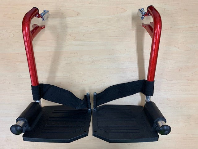 Wheelchair Swingaway Legrest Assembly Max Mobility Omega TA1/SP1 Red (PAIR)