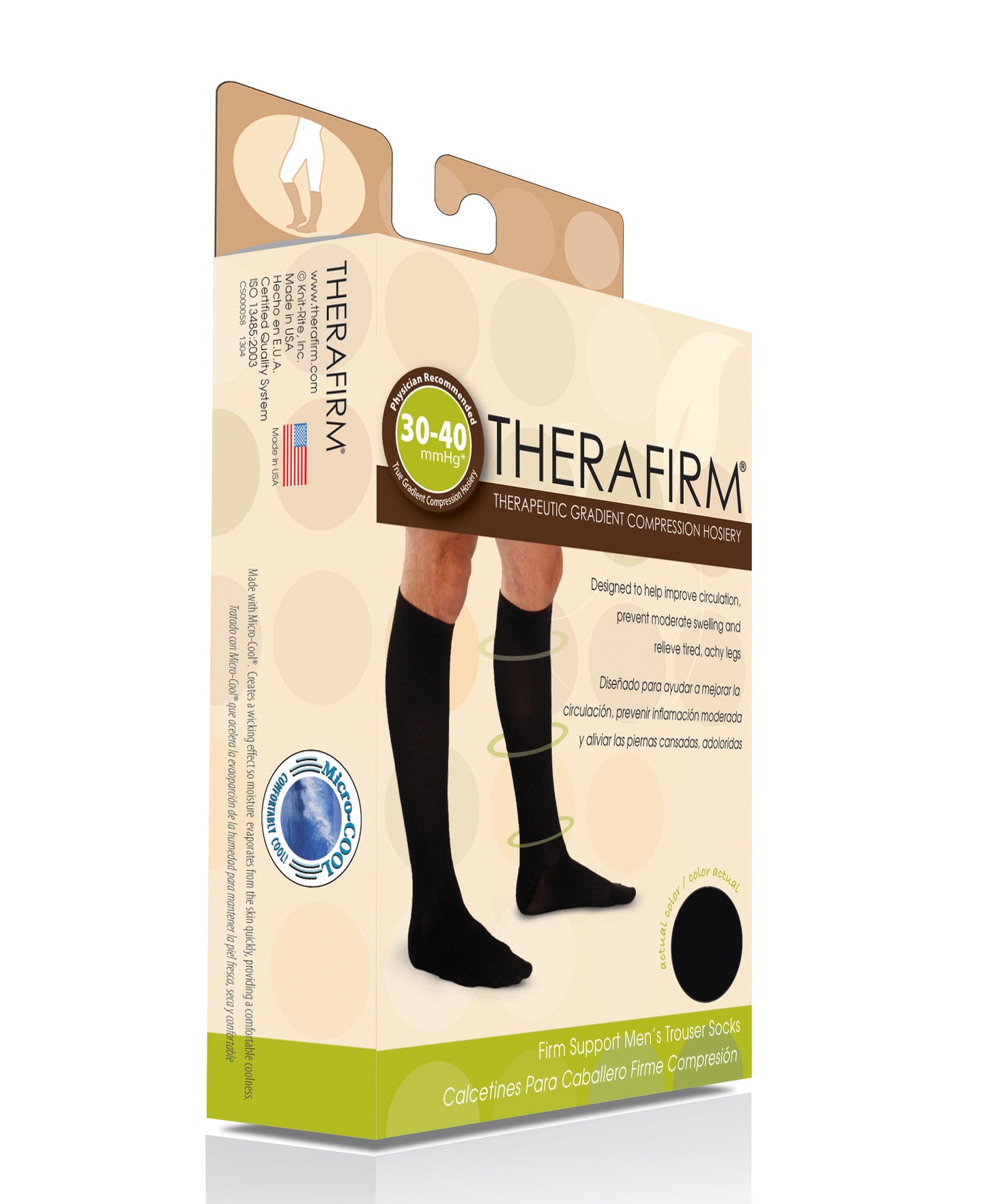 Therafirm Mens Trouser Socks Moderate Support 30-40mmHg Regular