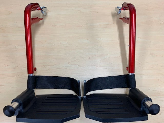 Wheelchair Swingaway Legrest Assembly Max Mobility Omega LA1 Red (PAIR)