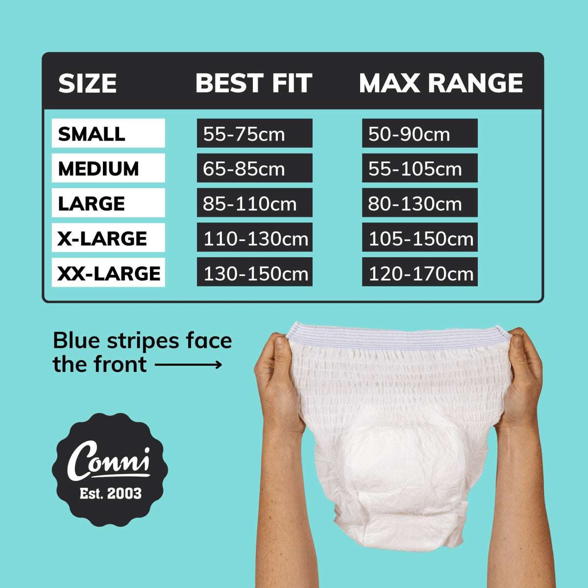 Conni Pull-Ons XXLarge - Carton of 80 (8 Packs)