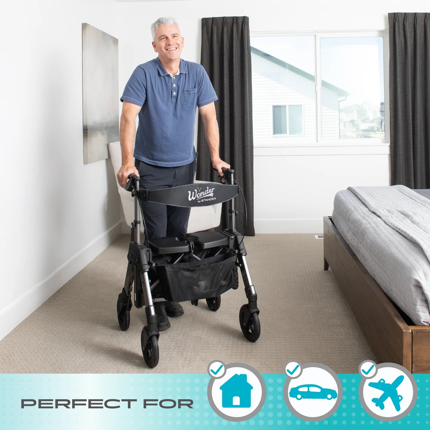Stander Wonder Rollator Heavy Duty (EZ Fold-N-Go Heavy Duty Rollator)
