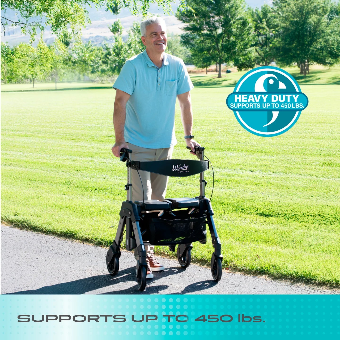 Stander Wonder Rollator Heavy Duty (EZ Fold-N-Go Heavy Duty Rollator)